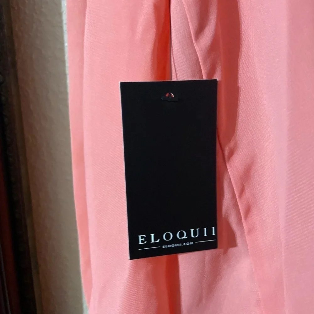 NWT Eloquii light peach  sheer lantern sleeves blouse  size 24 🧡OB red black - Picture 5 of 5